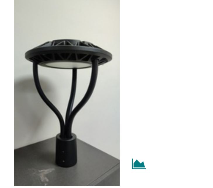 FAROLA DE PLAZUELA STANDARD 100W LUZ NEUTRA 5000K  AC 85-265V COLOR: NEGRO
