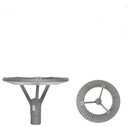 FAROLA DE PLAZUELA RING 80W LUZ NEUTRA 5000K AC 85-265V COLOR: PLATEADO