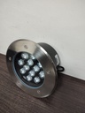 SPOT DE PISO CIRCULAR 12W  LUZ BLANCA 6000K  AC 100-270V COLOR: PLATEADO