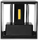 APLIQUE DE PARED NEGRO CUADRADO CALIDO 2*3W