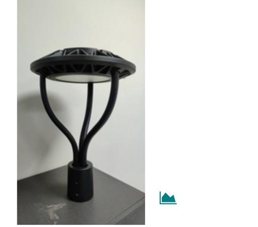 [LED1110021] FAROLA DE PLAZUELA STANDARD 100W LUZ NEUTRA 5000K  AC 85-265V COLOR: NEGRO