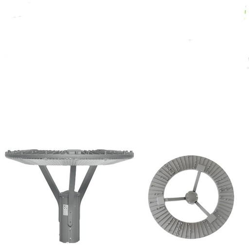 [LED1110022] FAROLA DE PLAZUELA RING 80W LUZ NEUTRA 5000K AC 85-265V COLOR: PLATEADO