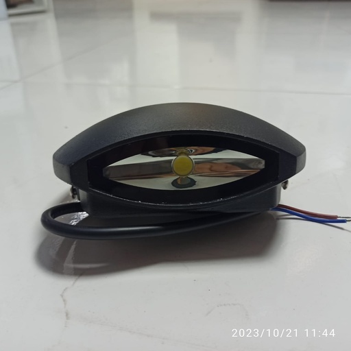 [100005] APLIQUE DE PARED NEGRO OVALADO BLANCO 2*3W