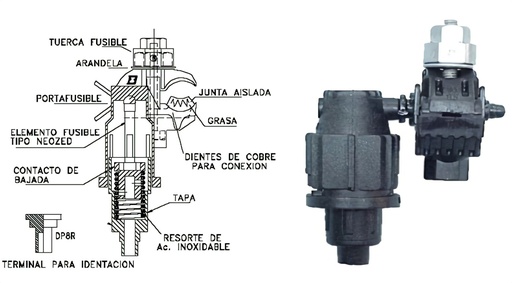 [9802] CONECTOR DENTADO AISLADO INCESA C/1 PERNO 16-120/4-35 MM2 3030920001