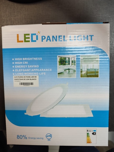 [LED1110002] PANEL LED DE EMPOTRAR REDONDO DE 12W LUZ BLANCA 6000K AC85-265V