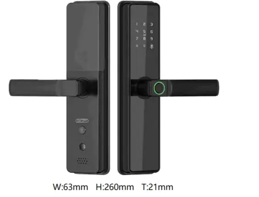 [IDI1110038] Cerradura inteligente Tuya WIFI Parametros: Llave+Codigo+Tarjeta+huella Color：Negro